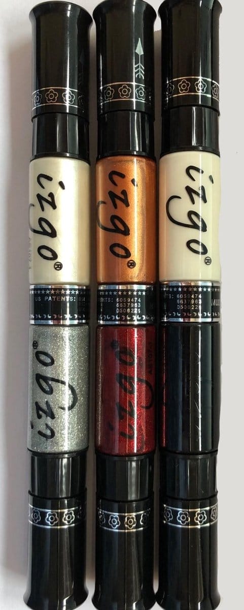 IZGO Naildesign 2 in 1 Nagellak DUO Nail Art Pen Glitter Glamour met extra IZGO zwart en wit pen - 318