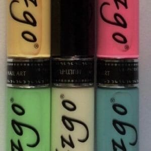 IZGO Naildesign Nailart 2 in 1 Nagellak DUO Nail Art Pen Spring Pastel Set met extra IZGO zwart en wit pen