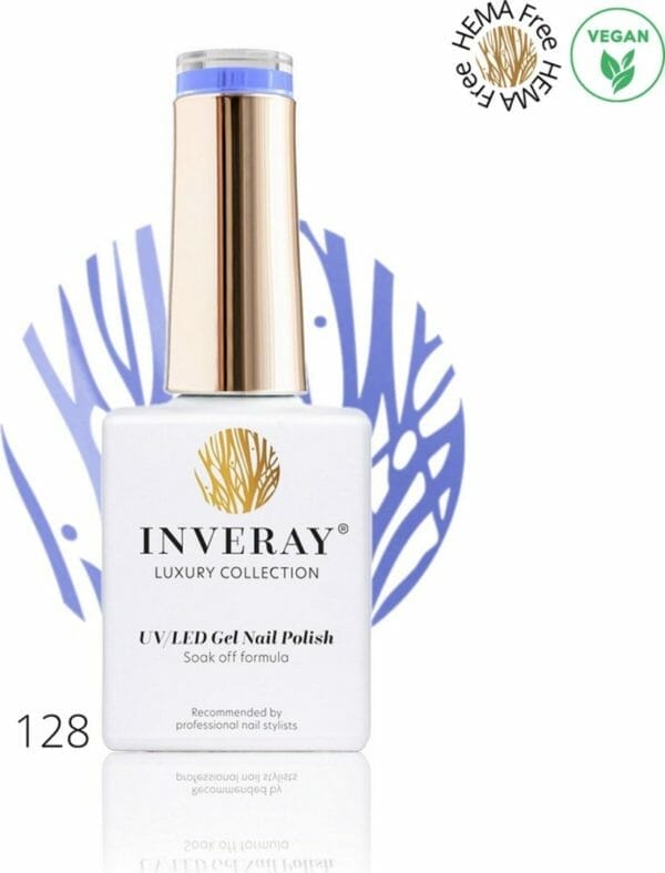 Inveray gellak - gel polish nr. 128 - lavender sky - professionele gelpolish ook voor thuis - hema 12 vrij vegan - kleur paars purper - nagellak - nagels -manicure - nagelstylist