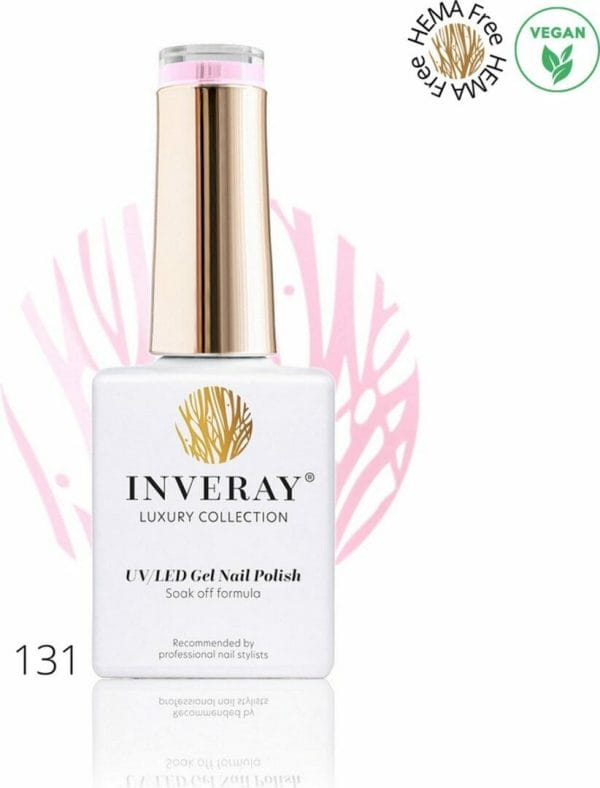 Inveray gellak - gel polish nr. 131 - marry me - gelpolish voor de professional en thuis - hema 12 free - french nails - roze nagellak - nagels