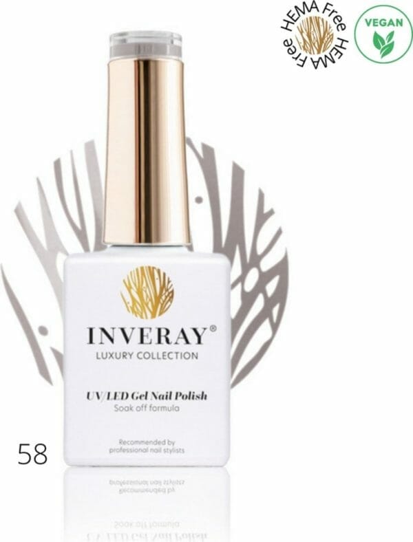Inveray gellak - gel polish nr. 58 - balance - professionele gelpolish ook voor thuis - hema 12 free - vegan - bruine nagellak - nagels - uv/led