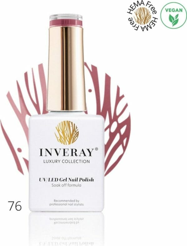 Inveray gellak - gelpolish nr. 76 - affair - professionele gelpolish ook voor thuis - hema 12 vrij vegan - oud roze -nagellak - nagels