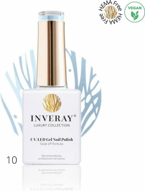 Inveray gellak - uv/led - gel polish nr. 10 - daydream - gelpolish voor de professional en thuis - hema 12 vrij - vegan - manicure - blauwe - pastel - nagellak - nagels