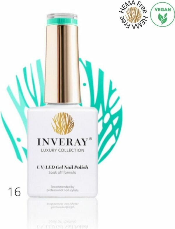 Inveray gellak - uv/led - gel polish nr. 16 - trust - professionele gelpolish ook voor thuis - hema 12 free - vegan - manicure - pedicure - groene nagellak - nagels