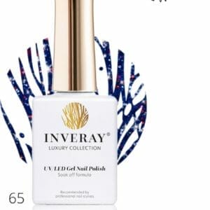 Inveray Gellak - UV/LED - Gel Polish Nr. 65 - Universe - Professionele Gelpolish ook voor thuis - HEMA 12 free - Vegan - Kleur Blauw glitter - Nagellak - Nagels - Manicure