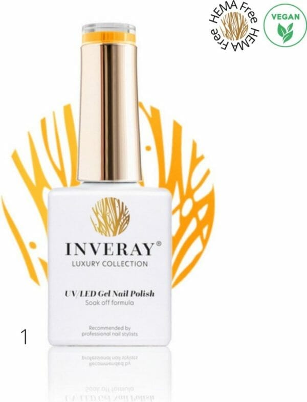 Inveray gellak - uv/led - gel polish - nr. 1 optimist- hema 12 free - vegan - kleur geel - nagellak - nagels - professionele gelpolish ook voor thuis - manicure - pedicure