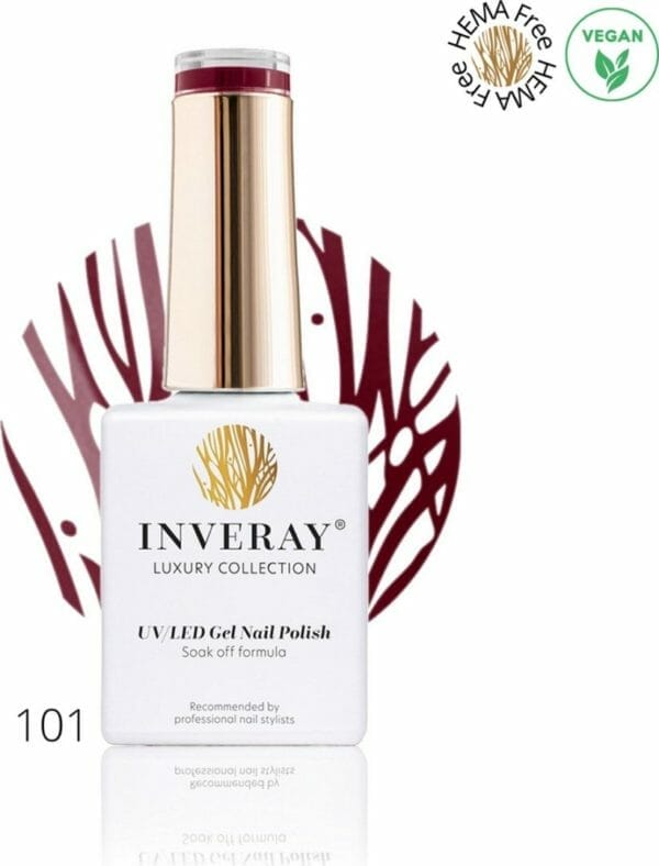 Inveray gellak - uv/led - gel polish nr. 101 - fever - professionele gelpolish ook voor thuis - hema 12 vrij - vegan - kleur rood bruin - manicure - nagelstylist