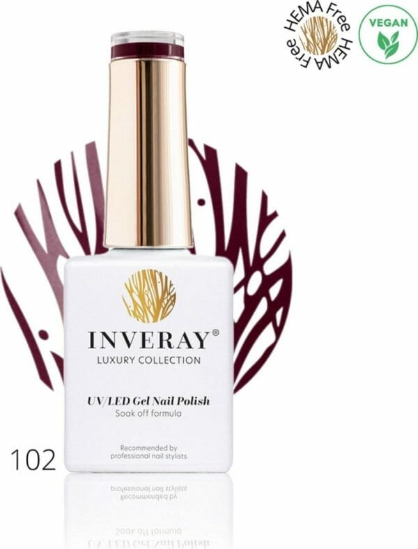 Inveray gellak - uv/led - gel polish nr. 102 - invention - professionele gelpolish ook voor thuis - hema 12 free - vegan - kleur rood bruin - nagellak - nagels - manicure