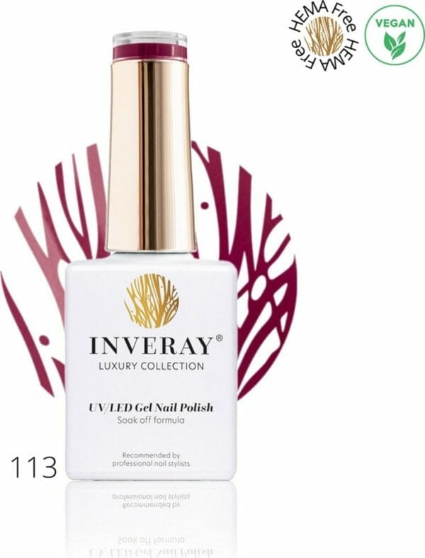 Inveray gellak - uv/led - gel polish nr. 113 - glory - professionele gelpolish ook voor thuis - hema 12 vrij- vegan - rode nagellak - nagels