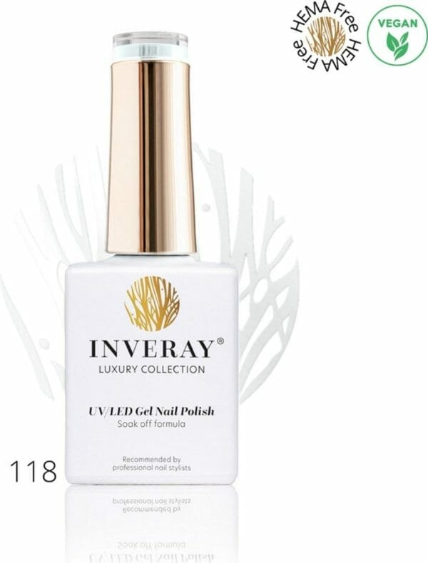 Inveray gellak - uv/led - gel polish nr. 118 - purity - professionele gellak ook voor thuis - hema 12 free - vegan - french manicure - nagellak - nagels