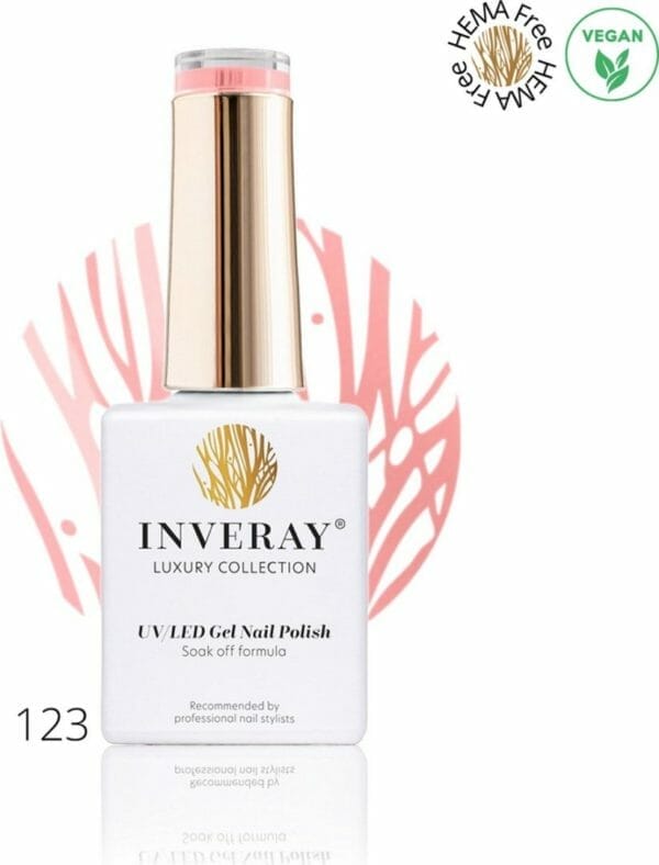 Inveray gellak - uv/led - gel polish nr. 123 - peachy - professionelegelpolish ook voor thuis - hema 12 vrij vegan - kleur roze - nagellak - nagels -manicure - nagelstylist