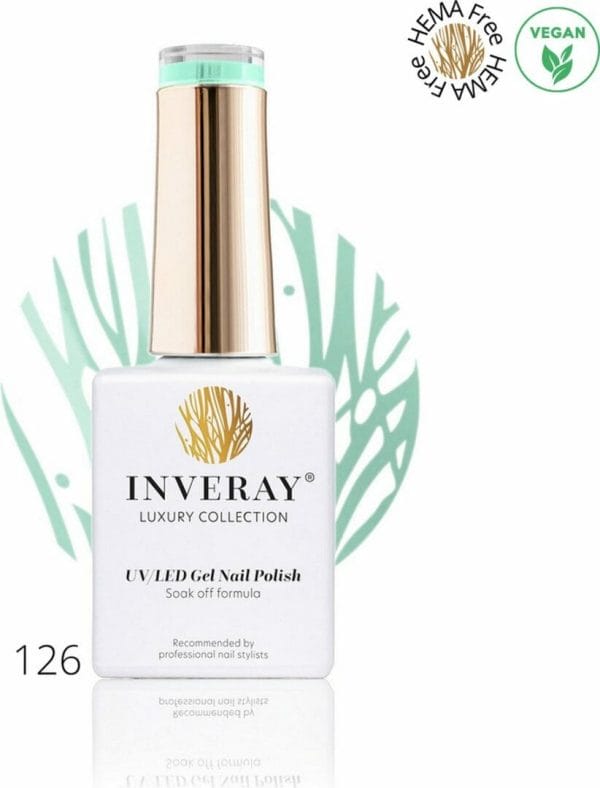 Inveray gellak - uv/led - gel polish nr. 126 spot on sopot - professionele gellak ook voor thuis - hema 12 free - vegan - groene nagellak - nagels