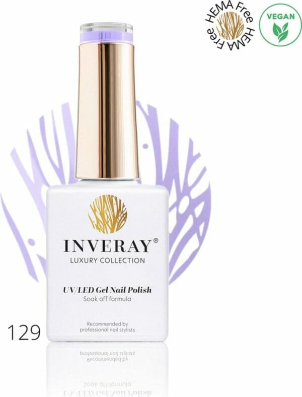 Inveray gellak - uv/led - gel polish nr. 129 - pretty petals - professionele gelpolish ook voor thuis - hema 12 vrij vegan - kleur lila - nagellak - nagels -manicure - nagelstylist
