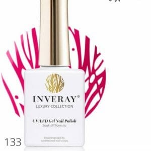 Inveray Gellak - UV/Led - Gel Polish Nr. 133 - Lolly Pop - zowel voor de professional als voor thuis - HEMA 12 free - Vegan - Fel Rose - Fusia Nagellak - Nagels