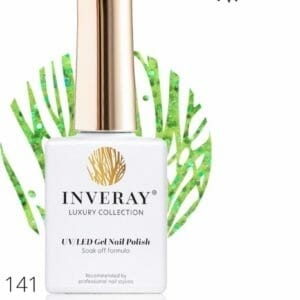 Inveray Gellak - UV/Led - Gel Polish Nr. 141 - Unforgettable - Professionele Gelpolish ook voor thuis - HEMA 12 free - Glitter groen - Manicure - Nagelstylist