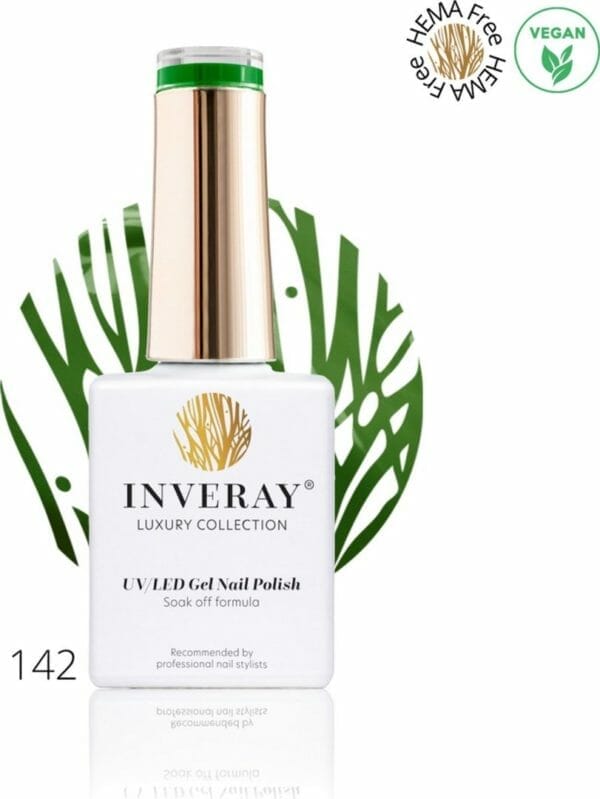 Inveray gellak - - uv/led - gel polish nr. 142 - rainy leaf - professionele gelpolish ook voor thuis - hema 12 vrij vegan - kleur groen - nagellak - nagels -manicure - nagelstylist
