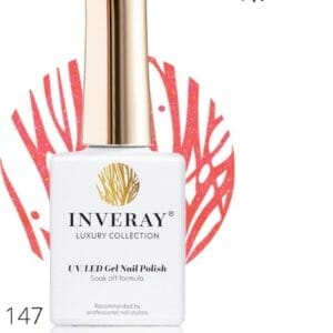 Inveray Gellak - UV/Led - Gel Polish Nr. 147 - Coral Blush - Professionele Gelpolish ook voor thuis - HEMA 12 free - Roze rood Nagellak