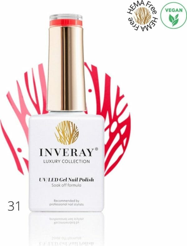 Inveray gellak - uv/led - gel polish nr. 31 - affection - professionele gelpolish ook voor thuis - hema 12 free - vegan - fel roze - fusia - nagellak - nagels - manicure - nagelstylist