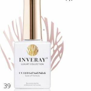 Inveray Gellak - UV/Led - Gel Polish Nr. 39 - Elegance - Professionele Gelpolish ook voor thuis - HEMA 12 free - Vegan - Beige - French nails - Nagellak - Nagels - Manicure