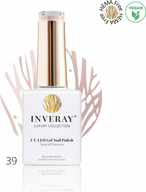Inveray gellak - uv/led - gel polish nr. 39 - elegance - professionele gelpolish ook voor thuis - hema 12 free - vegan - beige - french nails - nagellak - nagels - manicure