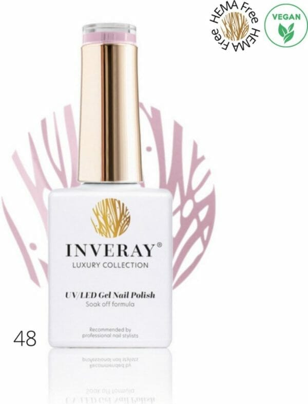 Inveray gellak - uv/led - gel polish nr. 48 - sentimentality - professionele gelpolish ook voor thuis - hema 12 free - vegan - kleur oud roze - nagellak - nagels - manicure