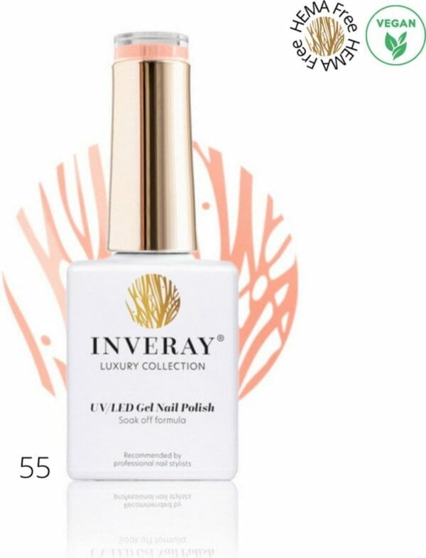 Inveray gellak uv/led - gel polish nr. 55 - admiration - professionele gelpolish ook voor thuis - hema 12 free - vegan - zalm - roze - nagellak - nagels -manicure - nagelstylist