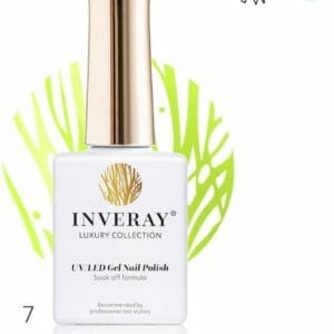 Inveray Gellak -UV/Led - Gel Polish Nr. 7 - Energy - Professionele Gelpolish ook voor thuis - HEMA 12 vrij- Manicure - Fusia groene nagellak