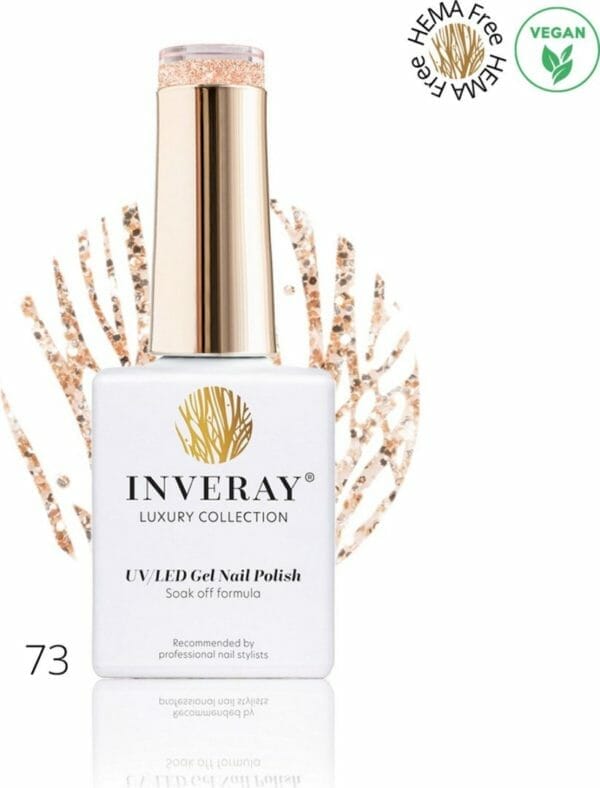 Inveray gellak - uv/led - gel polish nr. 73 - spotlight - professionele gellak ook voor thuis - hema 12 vrij- vegan - goud - glitter - feestelijk - nagellak - nagels