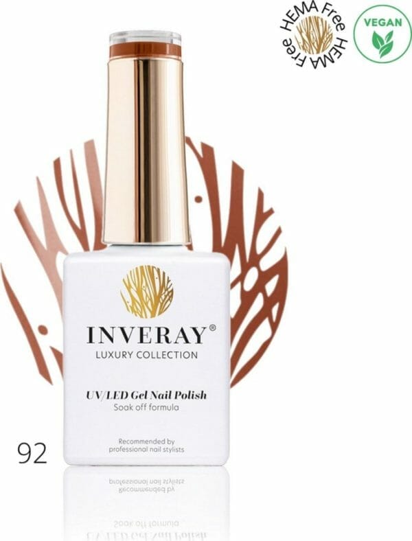 Inveray gellak - uv/led - gel polish nr. 92 - honesty - professionele gelpolish ook voor thuis - hema 12 vrij vegan - kleur mokka bruin - nagellak - nagels -manicure - nagelstylist