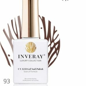 Inveray Gellak - UV/Led - Gel Polish Nr. 93 - Prudence - Professionele Gelpolish ook voor thuis - HEMA 12 vrij Vegan - Kleur Bruin - Nagellak - Nagels -Manicure - Nagelstylist