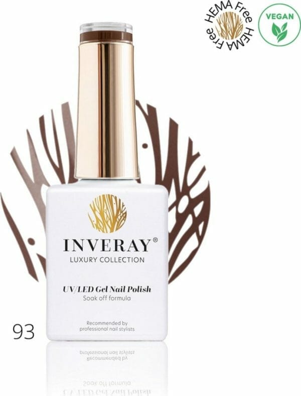 Inveray gellak - uv/led - gel polish nr. 93 - prudence - professionele gelpolish ook voor thuis - hema 12 vrij vegan - kleur bruin - nagellak - nagels -manicure - nagelstylist