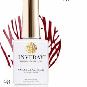 Inveray Gellak - UV/Led - Gel Polish Nr. 98 - Empire - Professionele Gelpolish ook voor thuis - HEMA 12 free - Vegan - Kleur Bordeaux rood - Nagellak - Nagels - Manicure