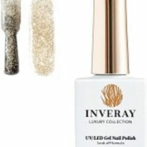 Inveray Gellak - UV/Led - Gelpolish Nr. 79 - Fancy - Professionele Gelpolish ook voor thuis - HEMA 12 vrij Vegan - Kleur Goud Glitter - Feestelijk - Manicure - Nagelstylist