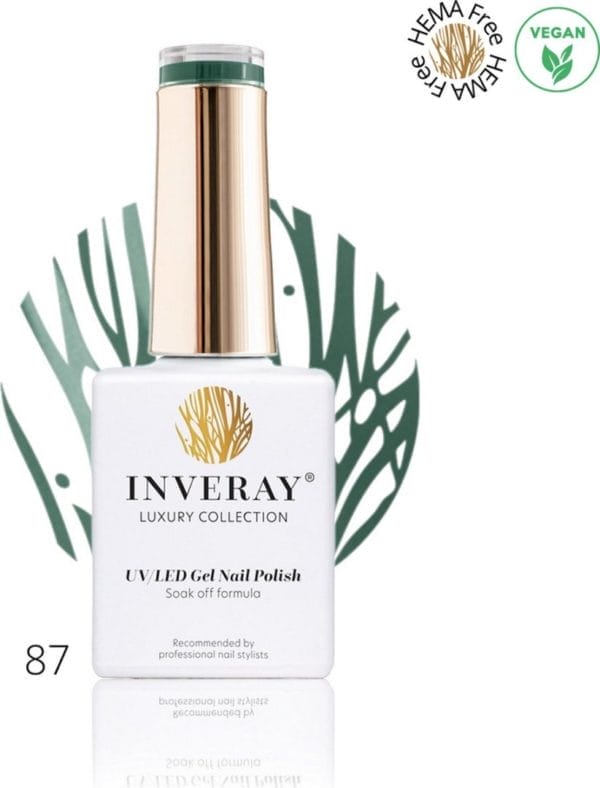 Inveray gellak - uv/led - gelpolish nr. 87 - hope - professionele gelpolish ook voor thuis - hema 12 vrij- vegan - groene nagellak - nagels