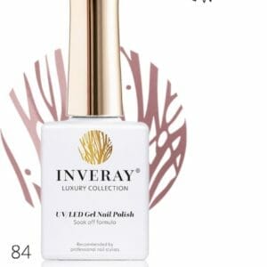 Inveray Gellak - UV/LedGel Polish Nr. 84 - Flirt - Professionele Gelpolish ook voor thuis - HEMA 12 vrij Vegan - Kleur Bruin - Roze - Nagellak - Nagels -Manicure - Nagelstylist