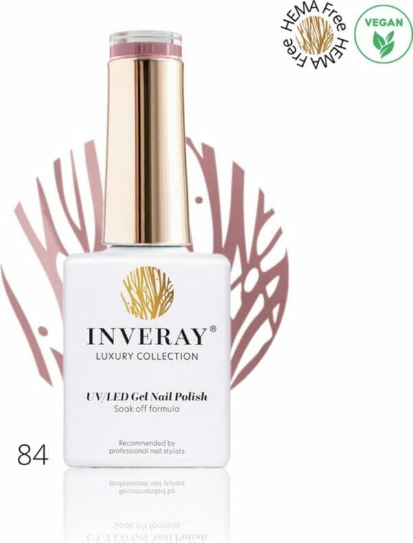 Inveray gellak - uv/ledgel polish nr. 84 - flirt - professionele gelpolish ook voor thuis - hema 12 vrij vegan - kleur bruin - roze - nagellak - nagels -manicure - nagelstylist