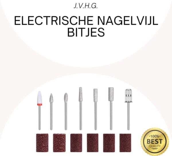 J. V. H. G. Professionele 13-delige bitjesset voor elektrische nagelvijl - hoogwaardige accessoires voor perfecte nagelverzorging - robuust & nauwkeurig - geschikt voor professioneel en thuisgebruik