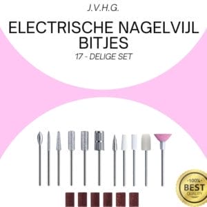 J.V.H.G. Professionele 17-delige Bitjesset voor Elektrische Nagelvijl - Elektrische Nagelfrees - Hoogwaardige Accessoires voor Perfecte Nagelverzorging - Robuust & Nauwkeurig - Geschikt voor Professioneel en Thuisgebruik