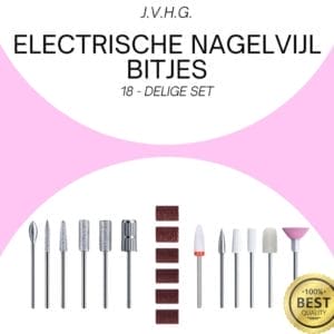 J.V.H.G. Professionele 18-delige Bitjesset voor Elektrische Nagelvijl - Elektrische Nagelfrees - Hoogwaardige Accessoires voor Perfecte Nagelverzorging - Robuust & Nauwkeurig - Geschikt voor Professioneel en Thuisgebruik