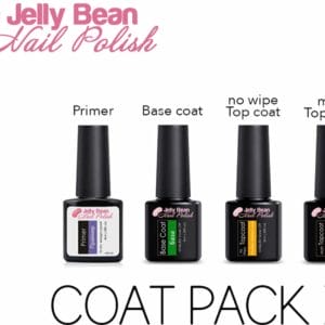 Jelly Bean Nail Polish Gel Nagellak - Coat pack XL - Base & Top coat nagellak set - Gel nagellak - UV gellak set - Topcoat - Basecoat - Primer - UV Nagellak 8ml