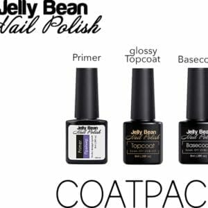Jelly Bean Nail Polish Gel Nagellak - Coatpack - Base & Top coat nagellak set - Gel nagellak - UV gellak set - 2xTopcoat - Basecoat - UV Nagellak 8ml