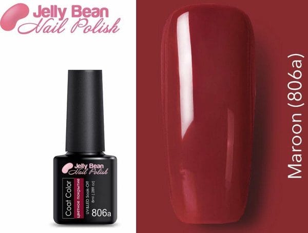 Jelly Bean Nail Polish Gel Nagellak - Gellak - Maroon (806a) - UV Nagellak 8ml