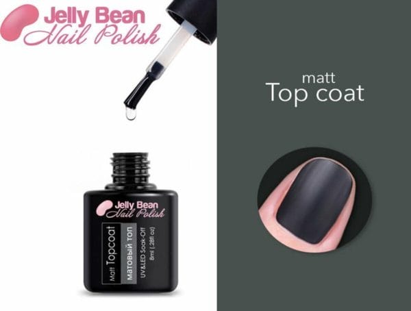 Jelly bean nail polish gel nagellak - gellak - matte top coat - matt top coat - uv nagellak 8ml