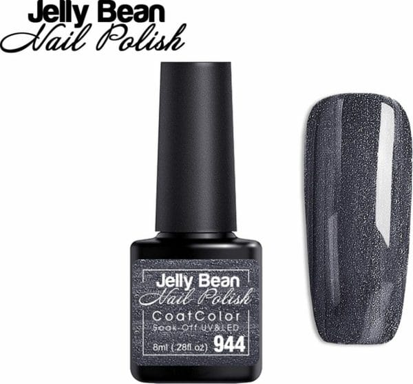 Jelly Bean Nail Polish Gel Nagellak New - Gellak - Charcoal Shimmer - Glitter - UV Nagellak 8ml