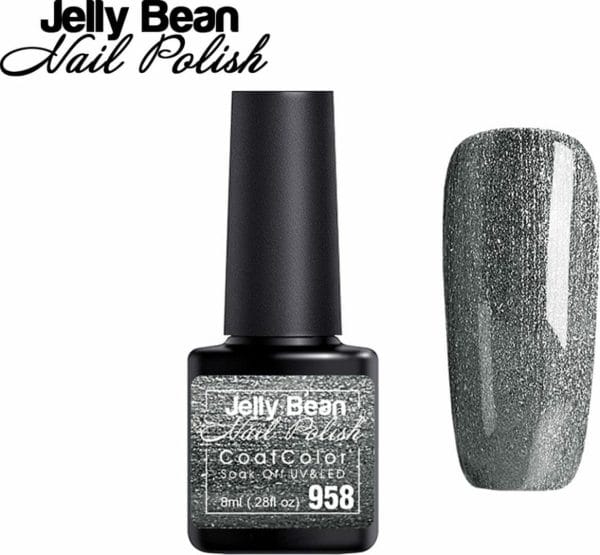 Jelly Bean Nail Polish Gel Nagellak New - Gellak - Graphite Shimmer - Glitter - UV Nagellak 8ml