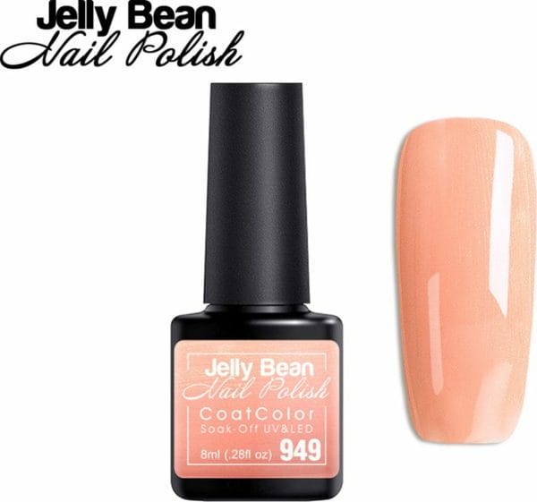 Jelly Bean Nail Polish Gel Nagellak New - Gellak - Peach Shimmer - Glitter - UV Nagellak 8ml