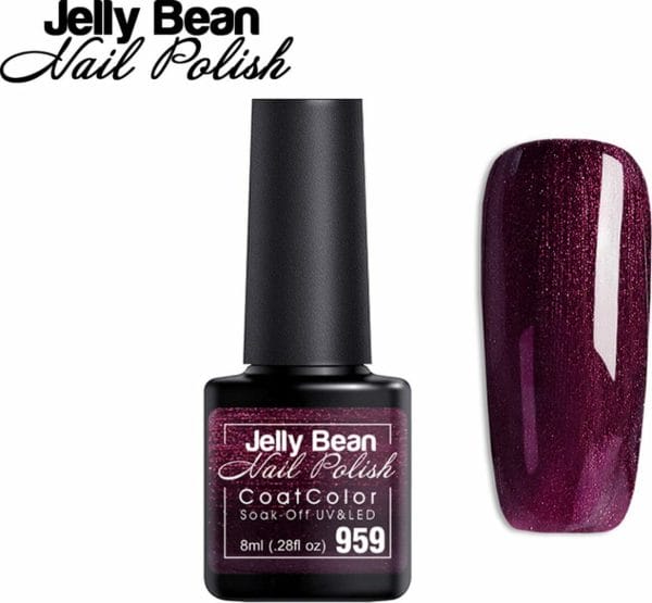 Jelly Bean Nail Polish Gel Nagellak New - Gellak - Sangria Shimmer - Glitter - UV Nagellak 8ml