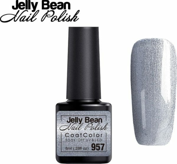 Jelly bean nail polish gel nagellak new - gellak - silver shimmer - glitter - uv nagellak 8ml