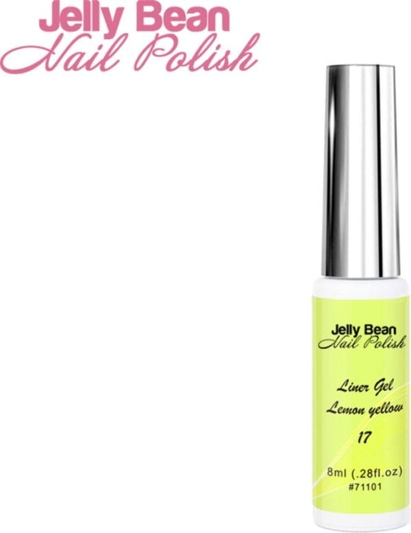 Jelly bean nail polish gel liner citroengeel - nail art line gel lemon yellow (#17) - uv gellak liner 8ml
