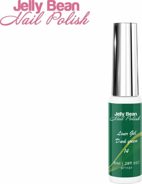 Jelly Bean Nail Polish gel liner Donkergroen - nail art line gel Dark Green (#14) - UV gellak liner 8ml